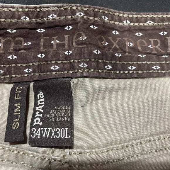 Prana Light Tan Pants Slim Fit 34x30 - Picture 4 of 4